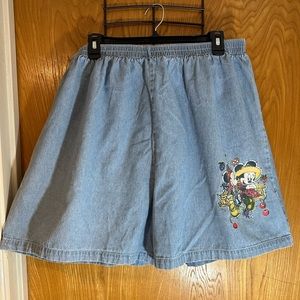 Vintage Plus Size Baggy Style Shorts by Disney With Mickey & Minnie
